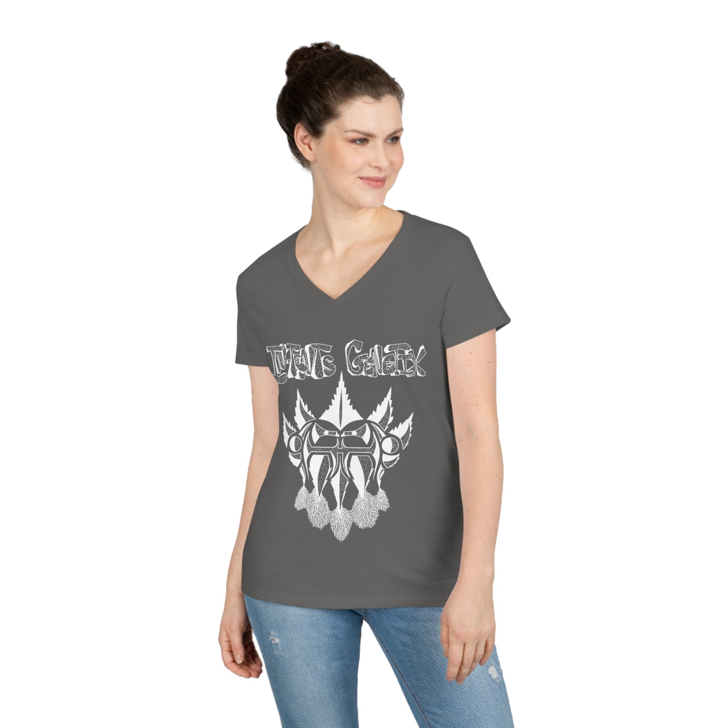 Season 3 White Logo Ladies' V-Neck T-Shirt