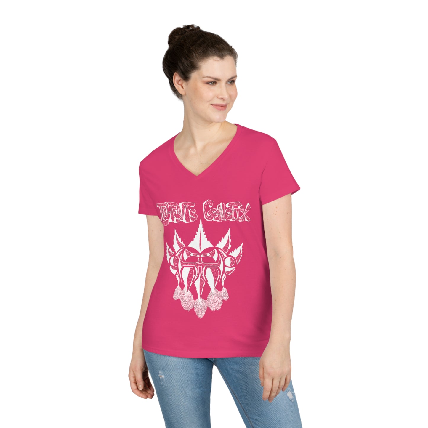 Season 3 White Logo Ladies' V-Neck T-Shirt