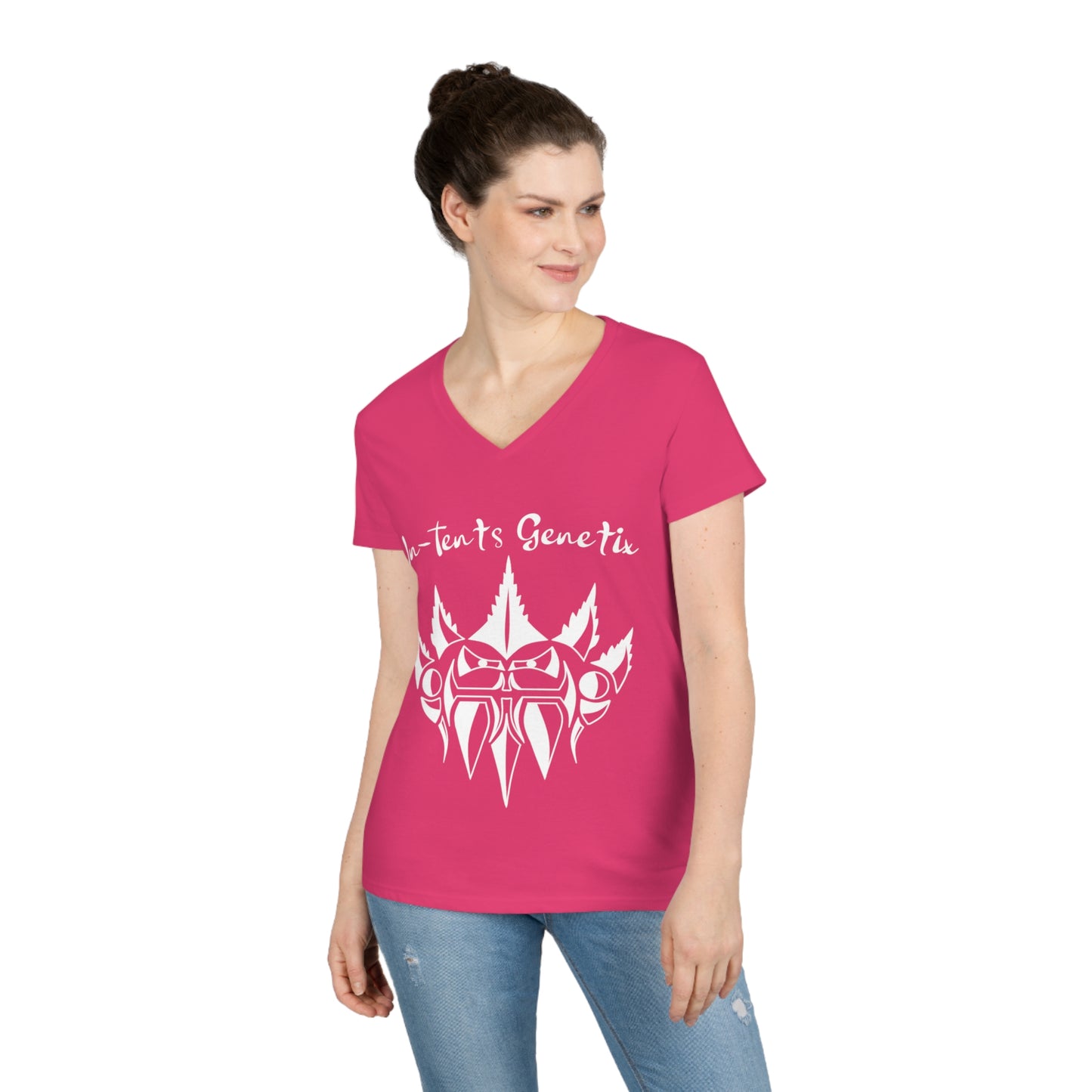 Season 2 White Logo Ladies' V-Neck T-Shirt