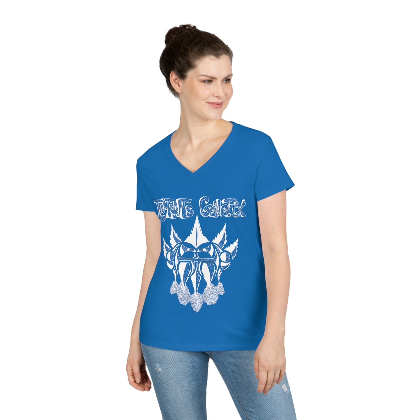 Season 3 White Logo Ladies' V-Neck T-Shirt